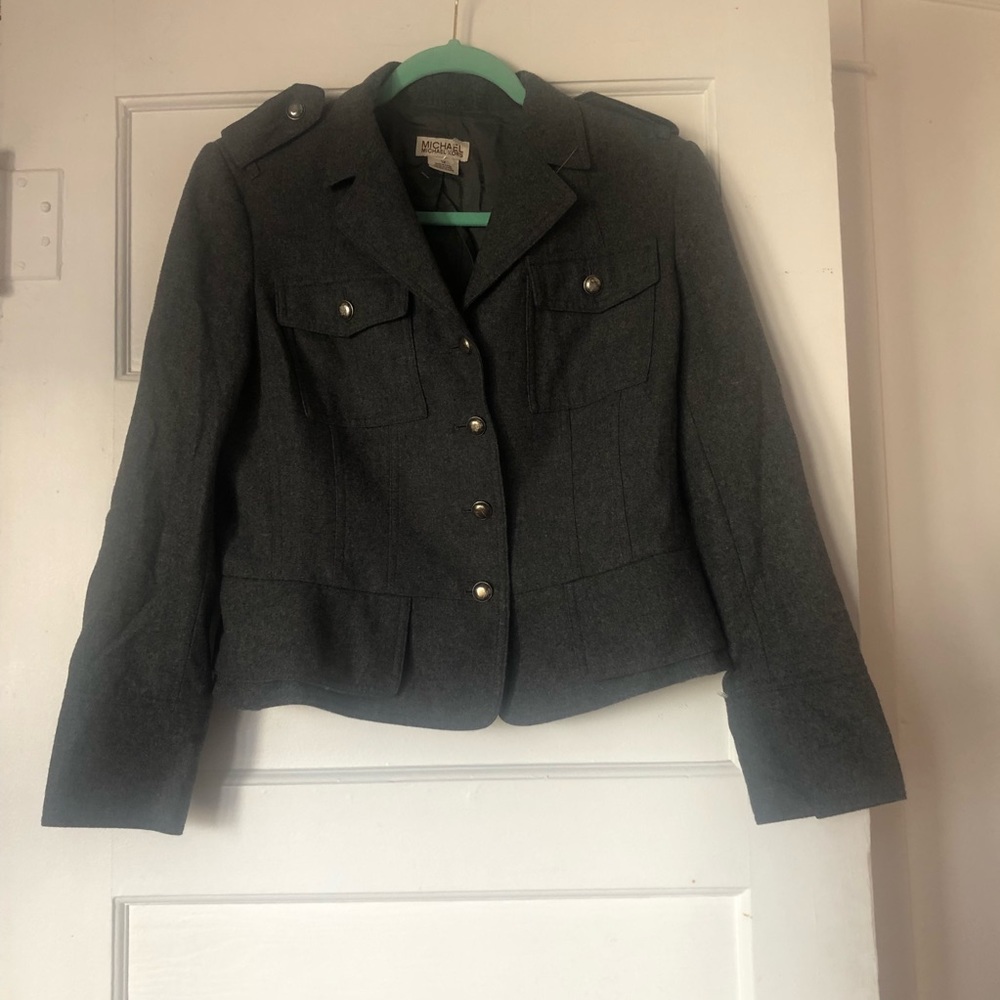 Michael Kors Gray Military Style Jacket